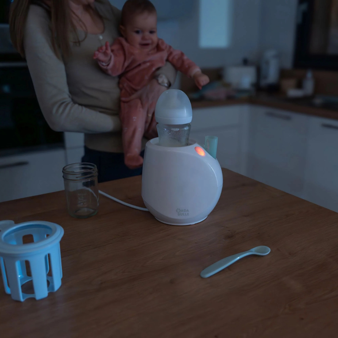 Incalzitor de biberoane si borcane Badabulle Easy+ Pastel pentru casa