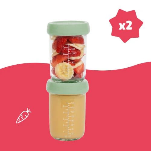 Set 2 boluri din sticla Badabulle Badabowls 220 ml