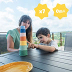 Set 7 jucarii stivuibile din silicon pentru baie Badabulle