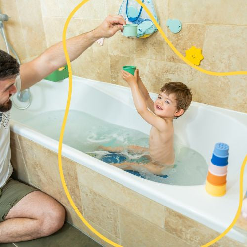 Set 7 jucarii stivuibile din silicon pentru baie Badabulle