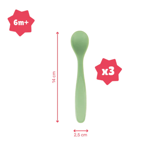 Set 3 lingurite flexibile Badabulle Pastel
