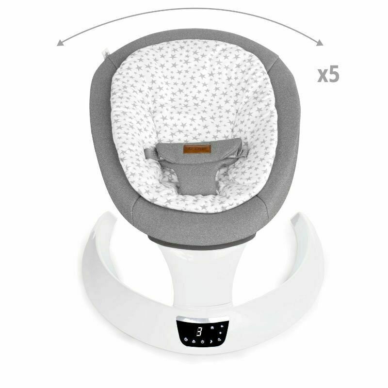 Balansoar electric, Jane, Moon, Cu 5 trepte de viteza, Timer, 12 melodii si 5 sunete ale naturii, Conform cu standardul european EN 12790:2023, Botanic