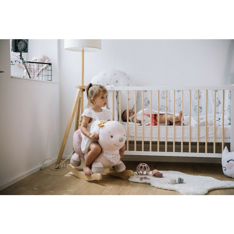 Balansoar, Free2Play, Zoe the Mouse, Cu sa confortabila cu spatar, Din lemn, 18 luni+, Pink