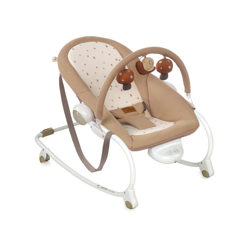 Balansoar, Jane, Evolution, Cu vibratii si melodii, Bara de jucarii si spatar reglabil, Conform cu standardul european de siguranta EN 12790:2023, Sesame