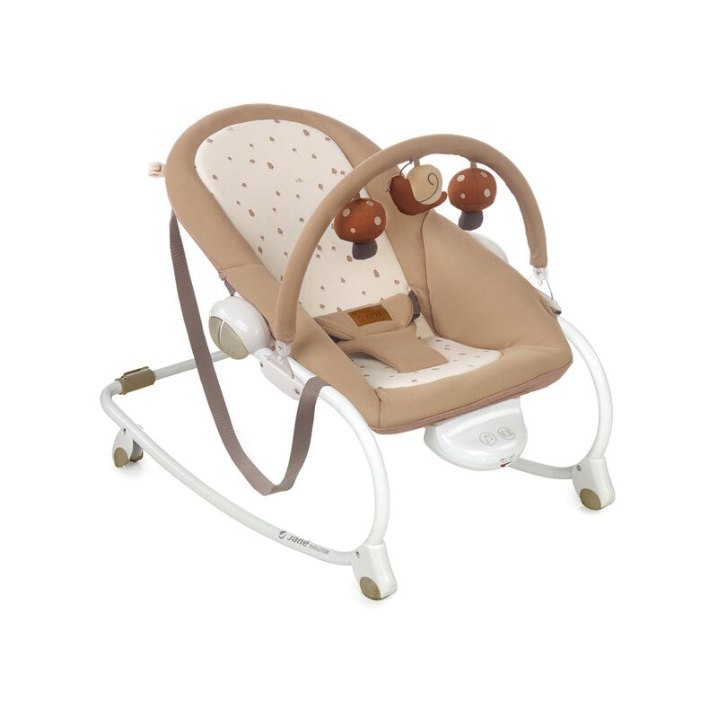 Balansoar, Jane, Evolution, Cu vibratii si melodii, Bara de jucarii si spatar reglabil, Conform cu standardul european de siguranta EN 12790:2023, Sesame