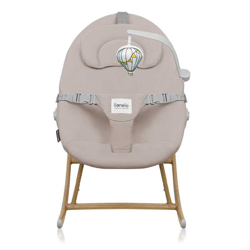 Balansoar, Lionelo, Dalia, Inaltime reglabila in 2 pozitii, Cu husa detasabila, Bara de jucarii, Pana la 9 kg, Usor, 3.2 kg, Bej