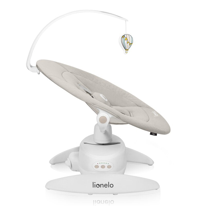 Balansoar, Lionelo, Iris, 2 in 1, Rotire 360 grade, Electric, Cu 3 moduri de leganare, Cu 5 trepte de viteza, Cu 3 pozitii de inclinare, 12 melodii, Silentios, Pana la 9 kg, Bej