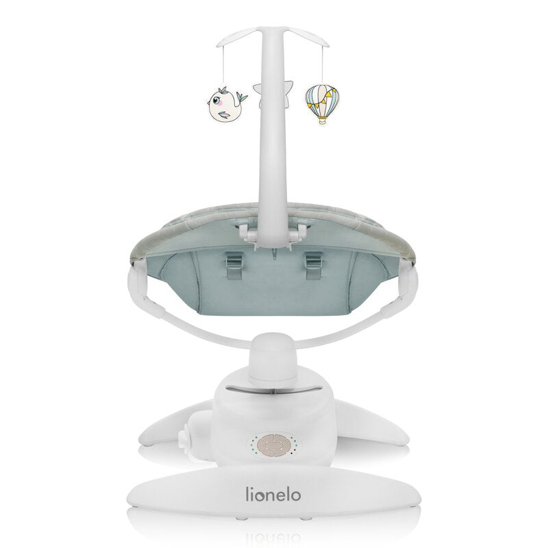 Balansoar, Lionelo, Mell, 2 in 1, Rotire 360 grade, Electric, Cu 3 moduri de leganare, Cu 5 trepte de viteza, Cu 3 pozitii de inclinare, Cu timer, 12 melodii si 2 sunete ale naturii, Pana la 9 kg, Bej