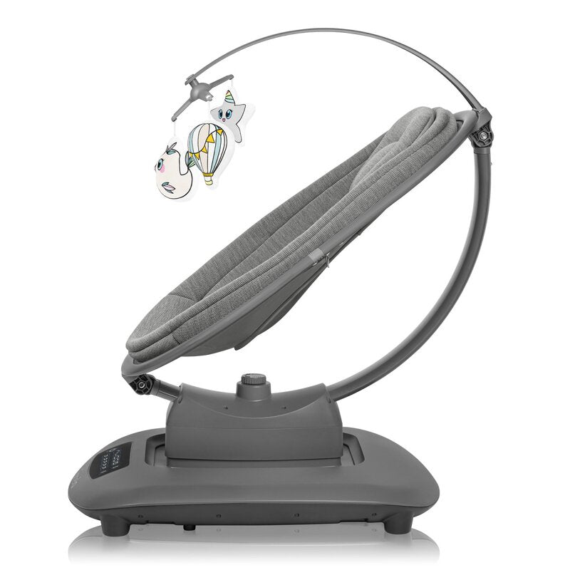 Balansoar si sezlong, Lionelo, Blossom, 5 melodii, 5 moduri de balansare, Cu jucarii, Husa respirabila, 60% bambus, Cu telecomanda, Reglare pozitie scaun pentru somn, Pana la 9 kg, Gri