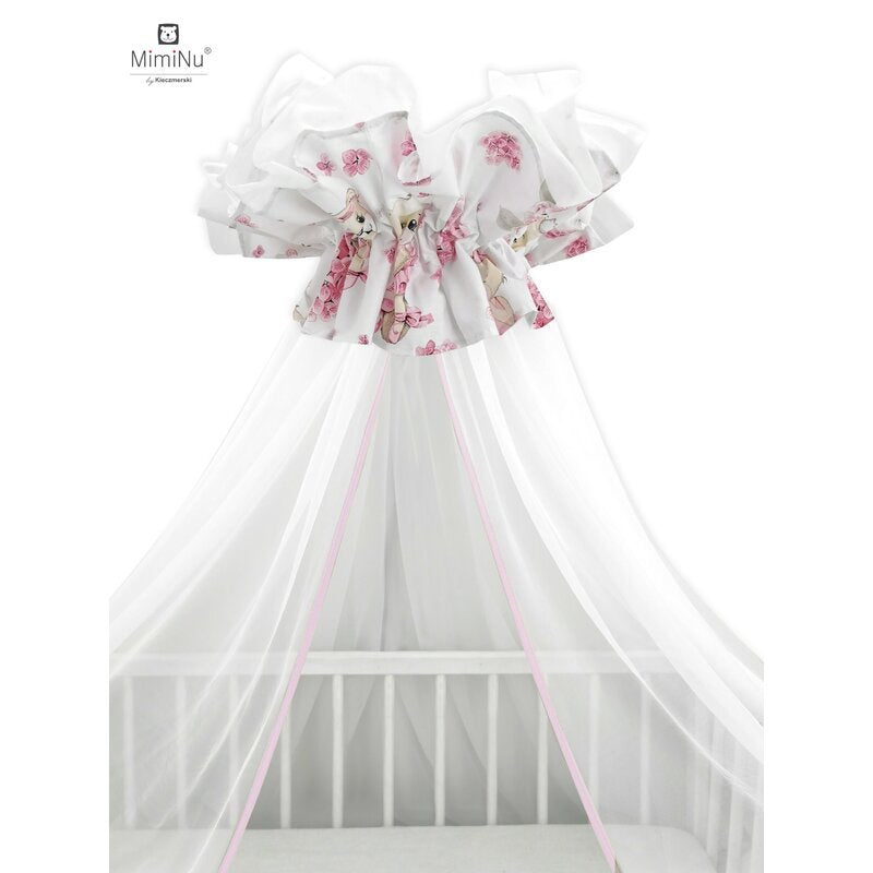 Baldachin pentru pătuț MimiNu Pink Ballerina 400x170 cm