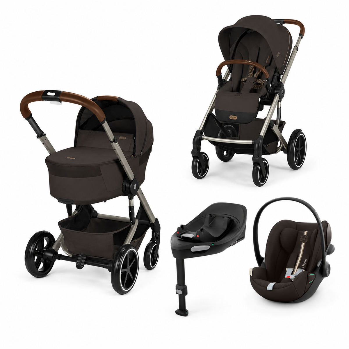 Pachet Carucior 4 in 1 Cybex Balios S Lux Fold + Scoica Cloud G3 i-Size Plus + Baza Isofix G3