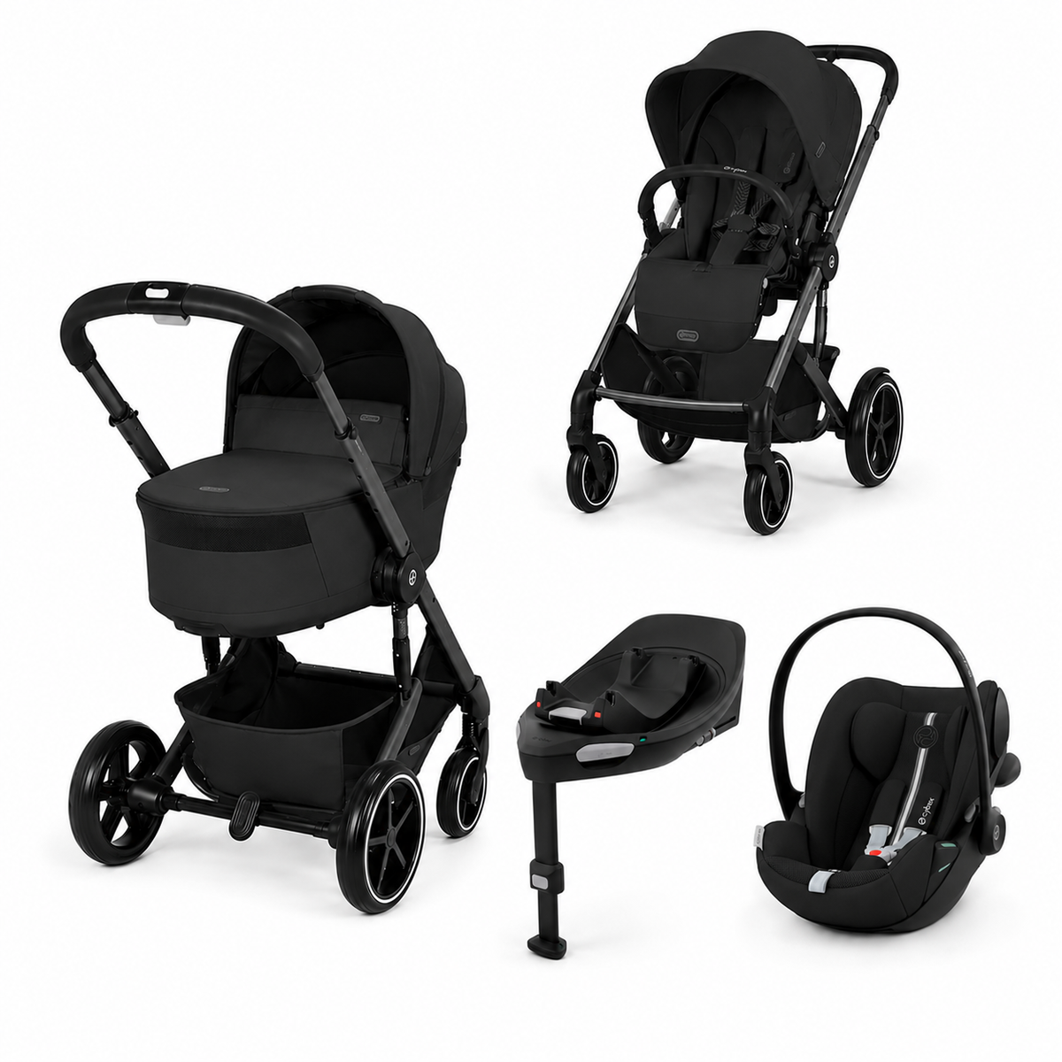 Pachet Carucior 4 in 1 Cybex Balios S Lux Fold + Scoica Cloud G3 i-Size Plus + Baza Isofix G3