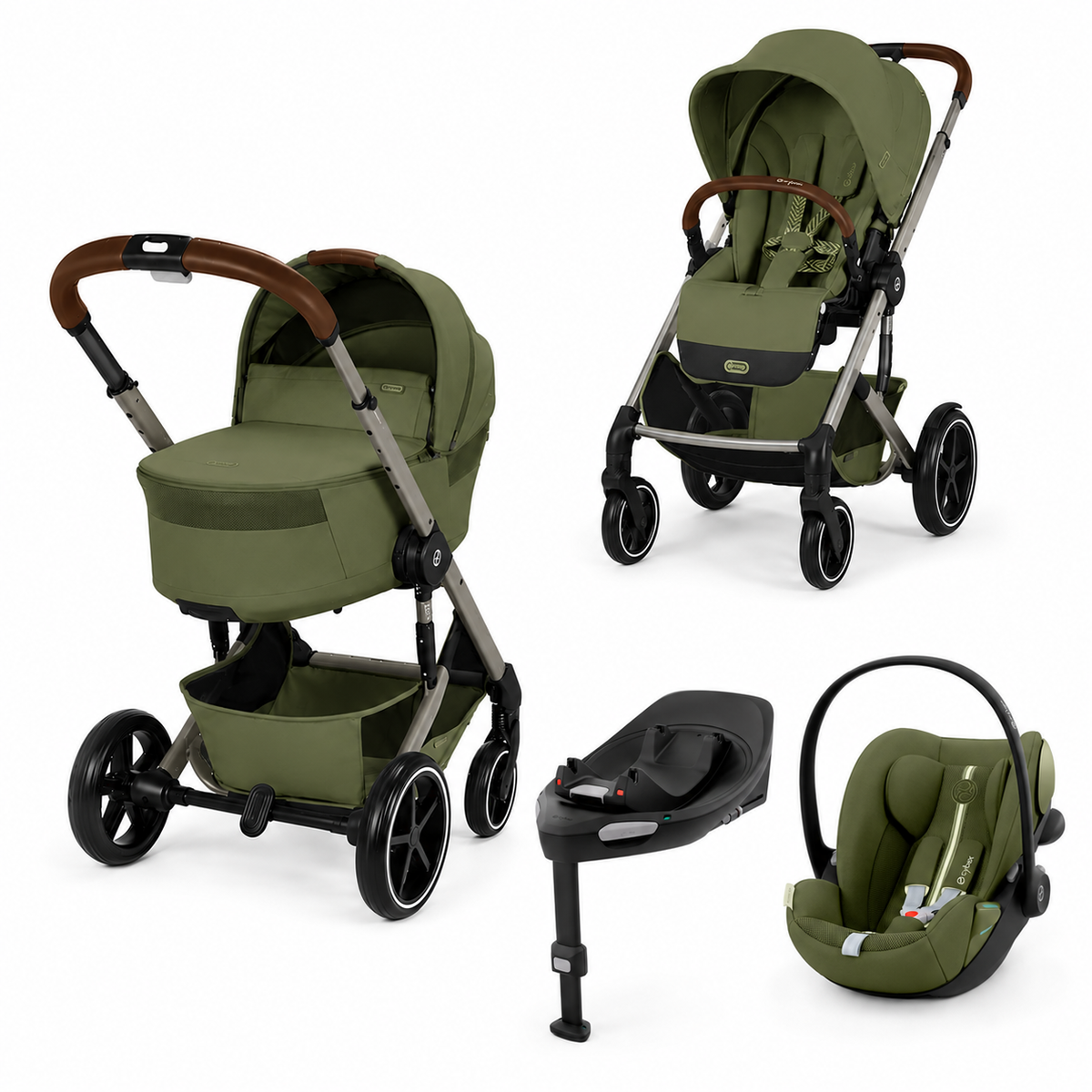 Pachet Carucior 4 in 1 Cybex Balios S Lux Fold + Scoica Cloud G3 i-Size Plus + Baza Isofix G3