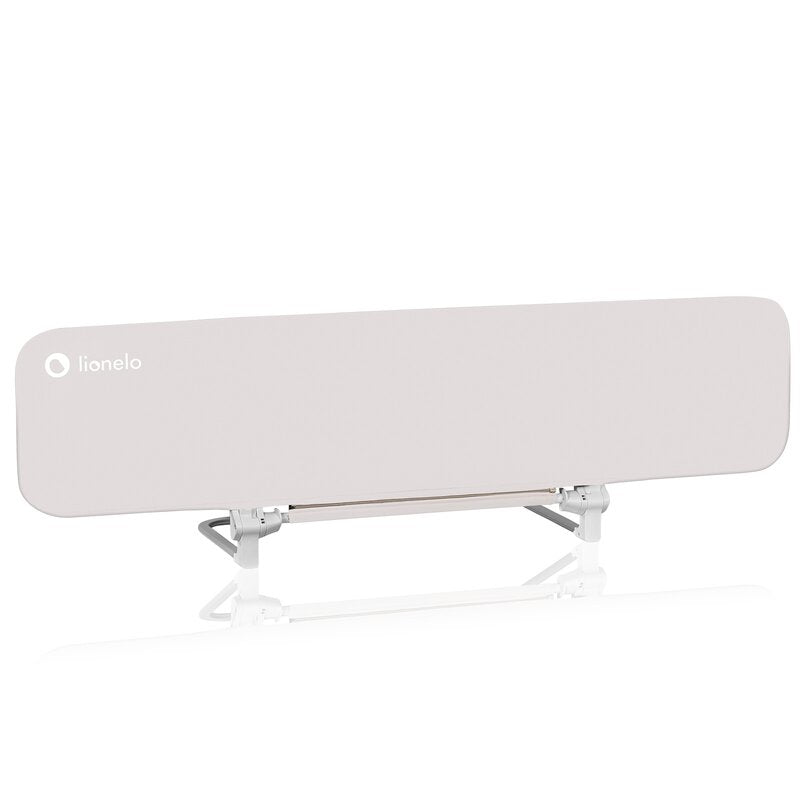 Bariera de protectie pentru pat, Lionelo, Lora XL, Pliabila, Sistem de blocare StandSafe, Geanta de transport inclusa, 150x46 cm, Conform cu BS 7972:2001+A1:2009, Bej