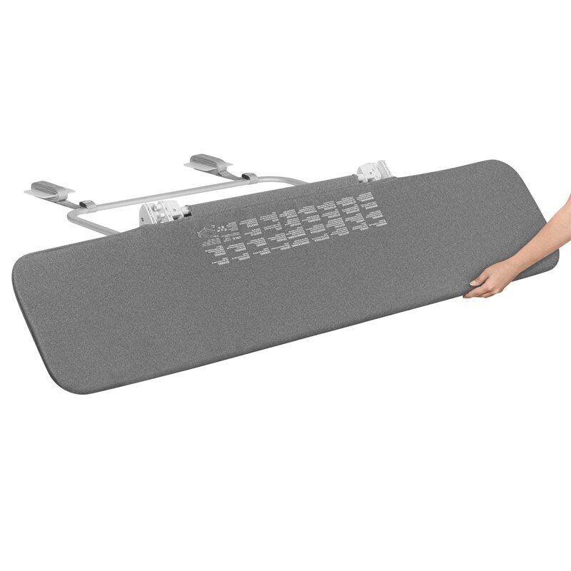 Bariera de protectie pentru pat, Lionelo, Lora XL, Pliabila, Sistem de blocare StandSafe, Geanta de transport inclusa, 150x46 cm, Conform cu BS 7972:2001+A1:2009, Gri