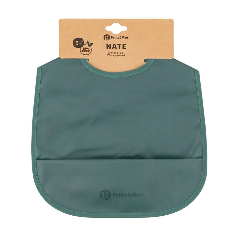 Baveta impermeabila Petite&Mars Nate Verde, imagine 3