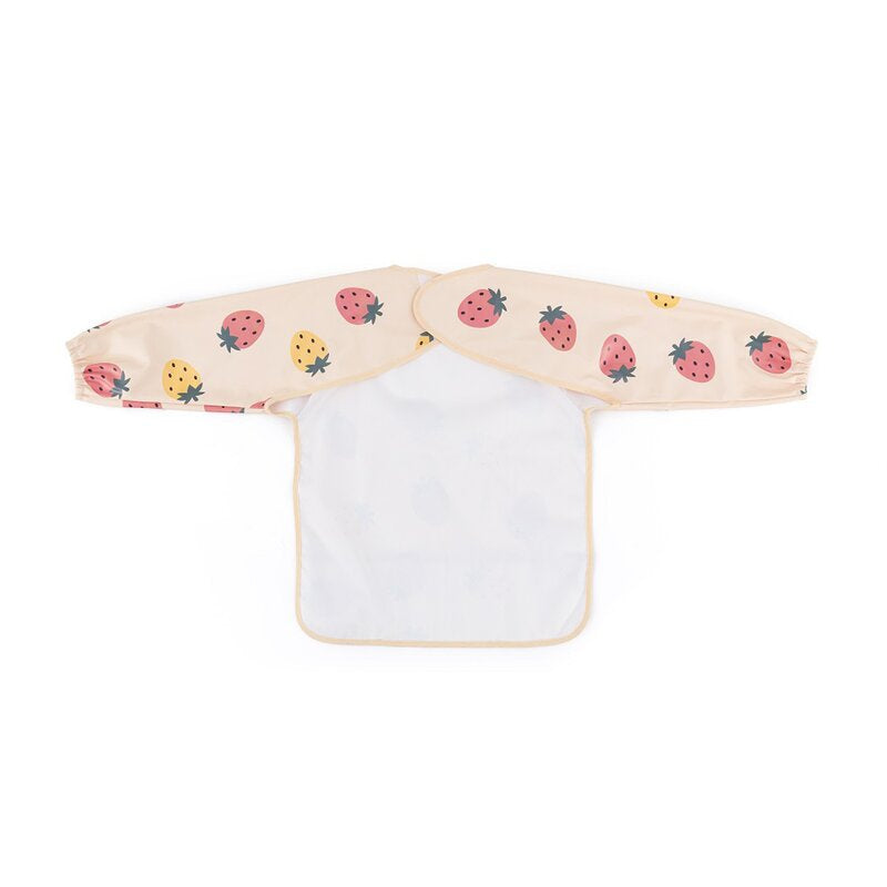 Baveta cu maneci lungi Petite&Mars Beige Strawberries, imagine 3