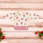Baveta cu maneci lungi Petite&Mars Beige Strawberries, imagine 2