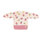Baveta impermeabila cu maneci lungi Petite&Mars, Beige Strawberries