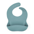 Baveta moale, Petite&Mars, Take&Match, Reglabila, Cu buzunar colector, Silicon, Fara BPA, 6 luni+, Frosted Sky, Albastru