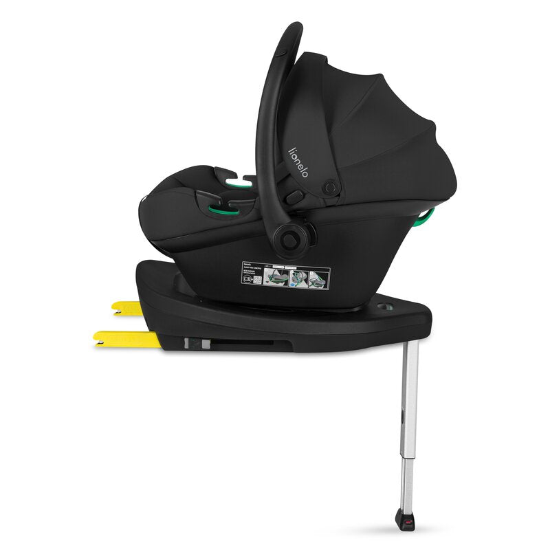 Baza scaun auto i-Size PLUS, Lionelo, Astrid, Cu Isofix, Cu indicatori pentru instalare corecta, Rotire 180 grade, Negru