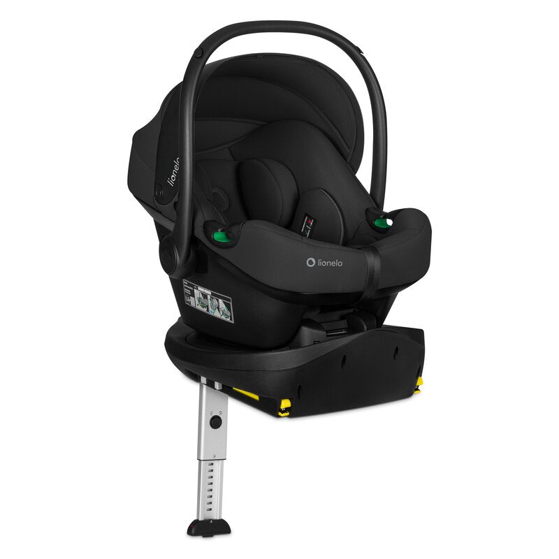Baza scaun auto i-Size PLUS, Lionelo, Astrid, Cu Isofix, Cu indicatori pentru instalare corecta, Rotire 180 grade, Negru