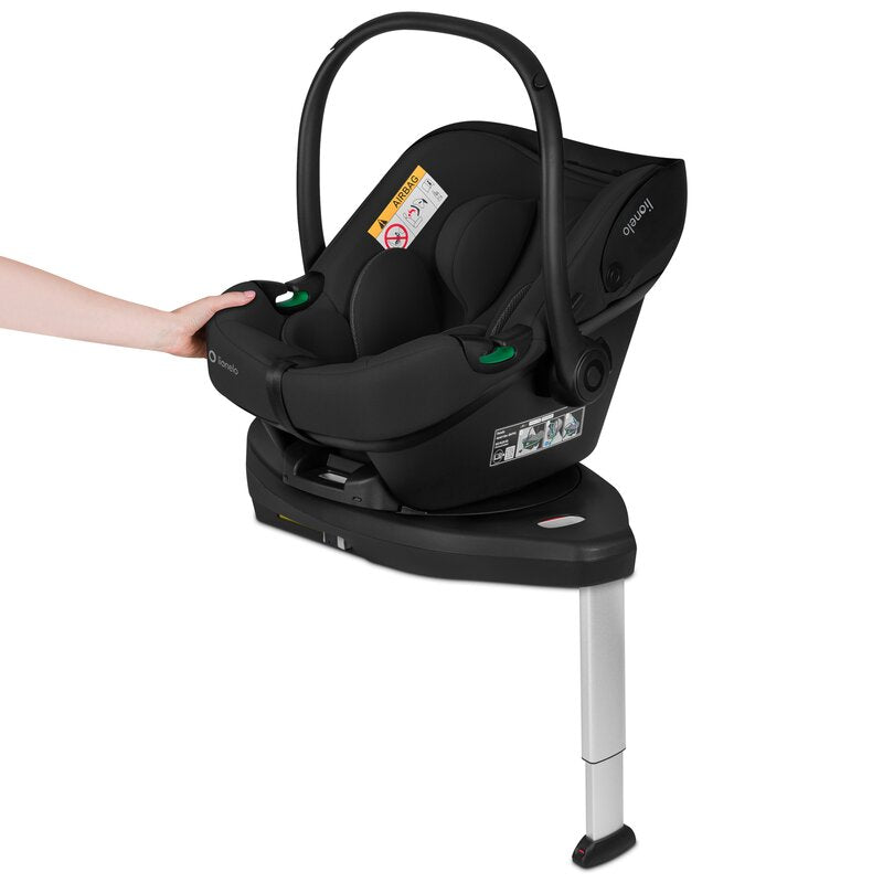 Baza scaun auto i-Size PLUS, Lionelo, Astrid, Cu Isofix, Cu indicatori pentru instalare corecta, Rotire 180 grade, Negru