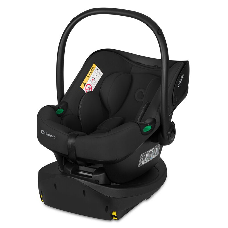 Baza scaun auto i-Size PLUS, Lionelo, Astrid, Cu Isofix, Cu indicatori pentru instalare corecta, Rotire 180 grade, Negru