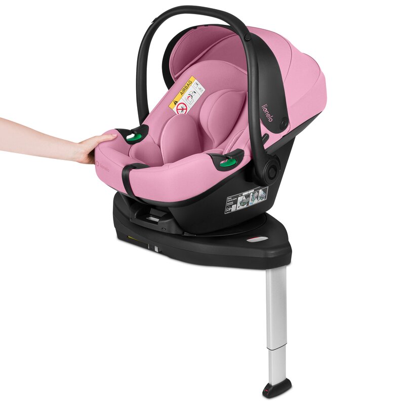 Baza scaun auto i-Size PLUS, Lionelo, Astrid, Cu Isofix, Cu indicatori pentru instalare corecta, Rotire 180 grade, Negru