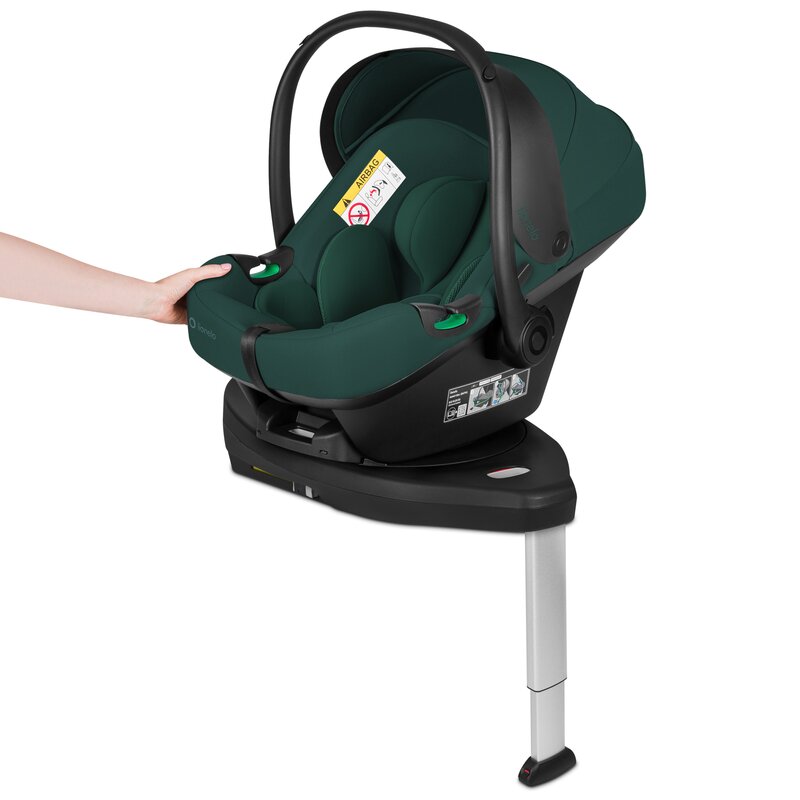 Baza scaun auto i-Size PLUS, Lionelo, Astrid, Cu Isofix, Cu indicatori pentru instalare corecta, Rotire 180 grade, Negru