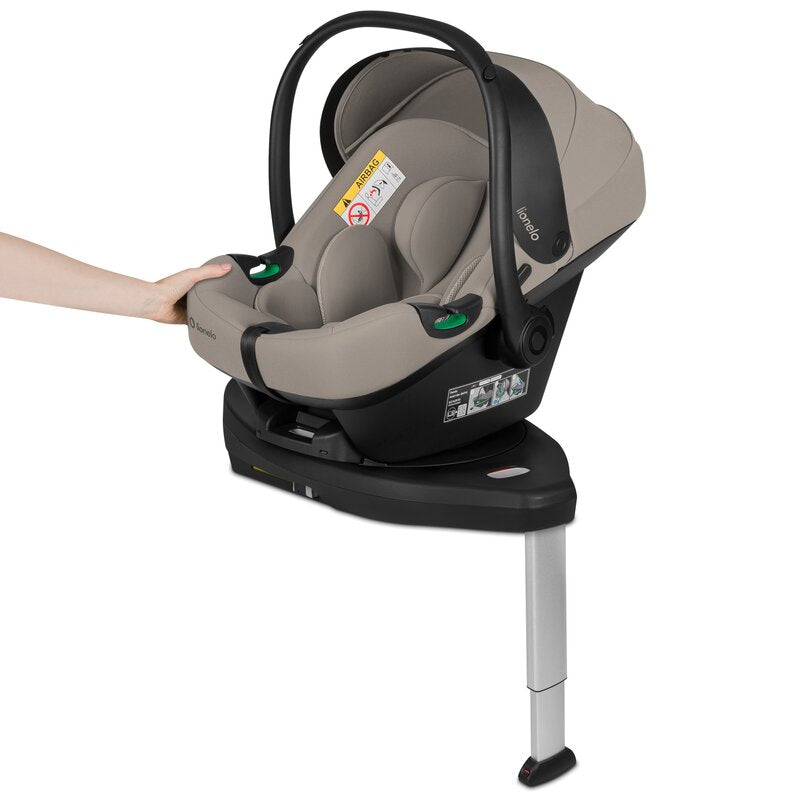 Baza scaun auto i-Size PLUS, Lionelo, Astrid, Cu Isofix, Cu indicatori pentru instalare corecta, Rotire 180 grade, Negru