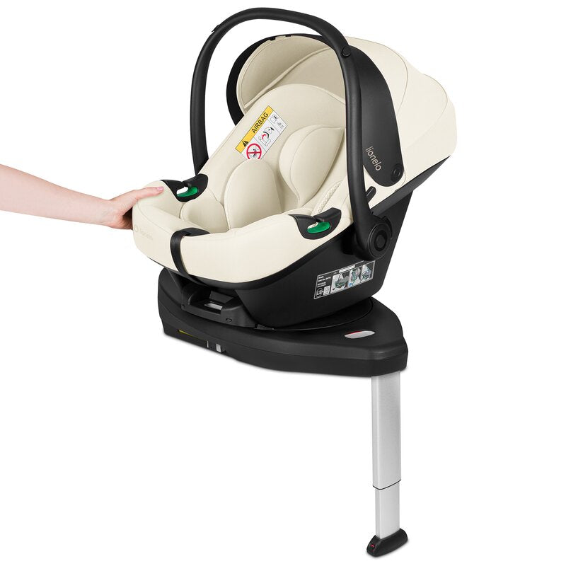 Baza scaun auto i-Size PLUS, Lionelo, Astrid, Cu Isofix, Cu indicatori pentru instalare corecta, Rotire 180 grade, Negru