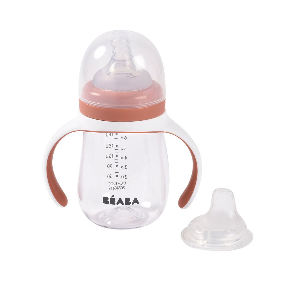 Biberon de Învățare 2 în 1 Tritan Beaba 210ml Terracotta