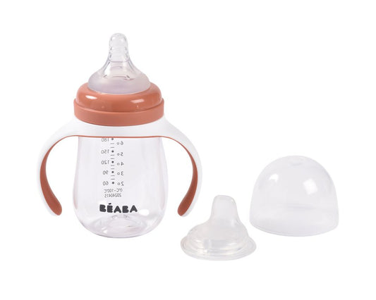 Biberon de Învățare 2 în 1 Tritan Beaba 210ml Terracotta