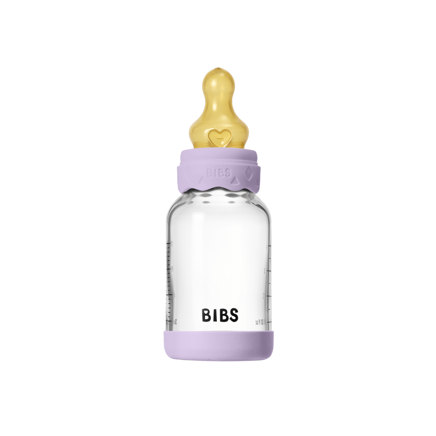 BIBS - Set complet biberon Boheme din sticla anticolici cu tetina din latex, flux lent, 120 ml, Violet Sky