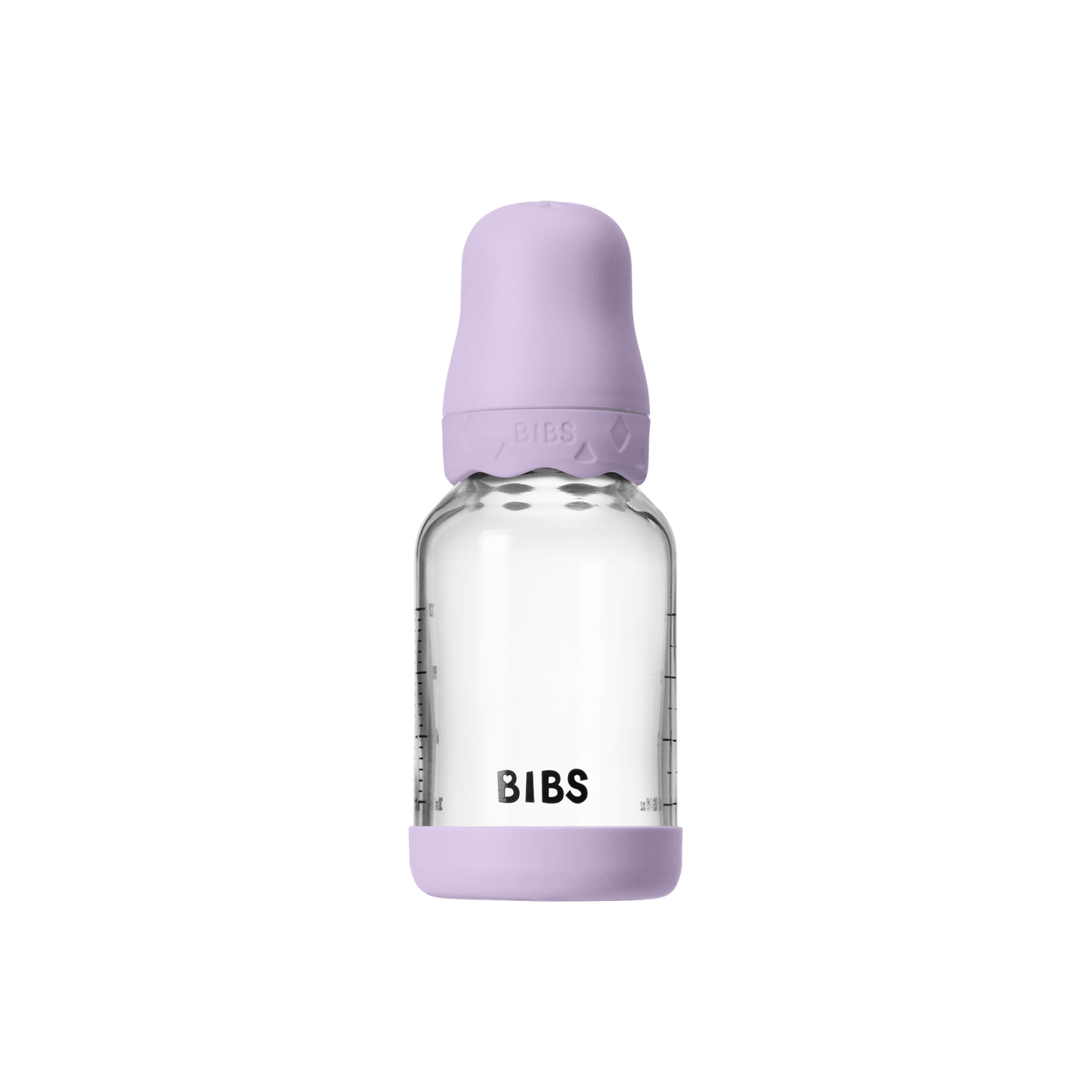 BIBS - Set complet biberon Boheme din sticla anticolici cu tetina din latex, flux lent, 120 ml, Violet Sky