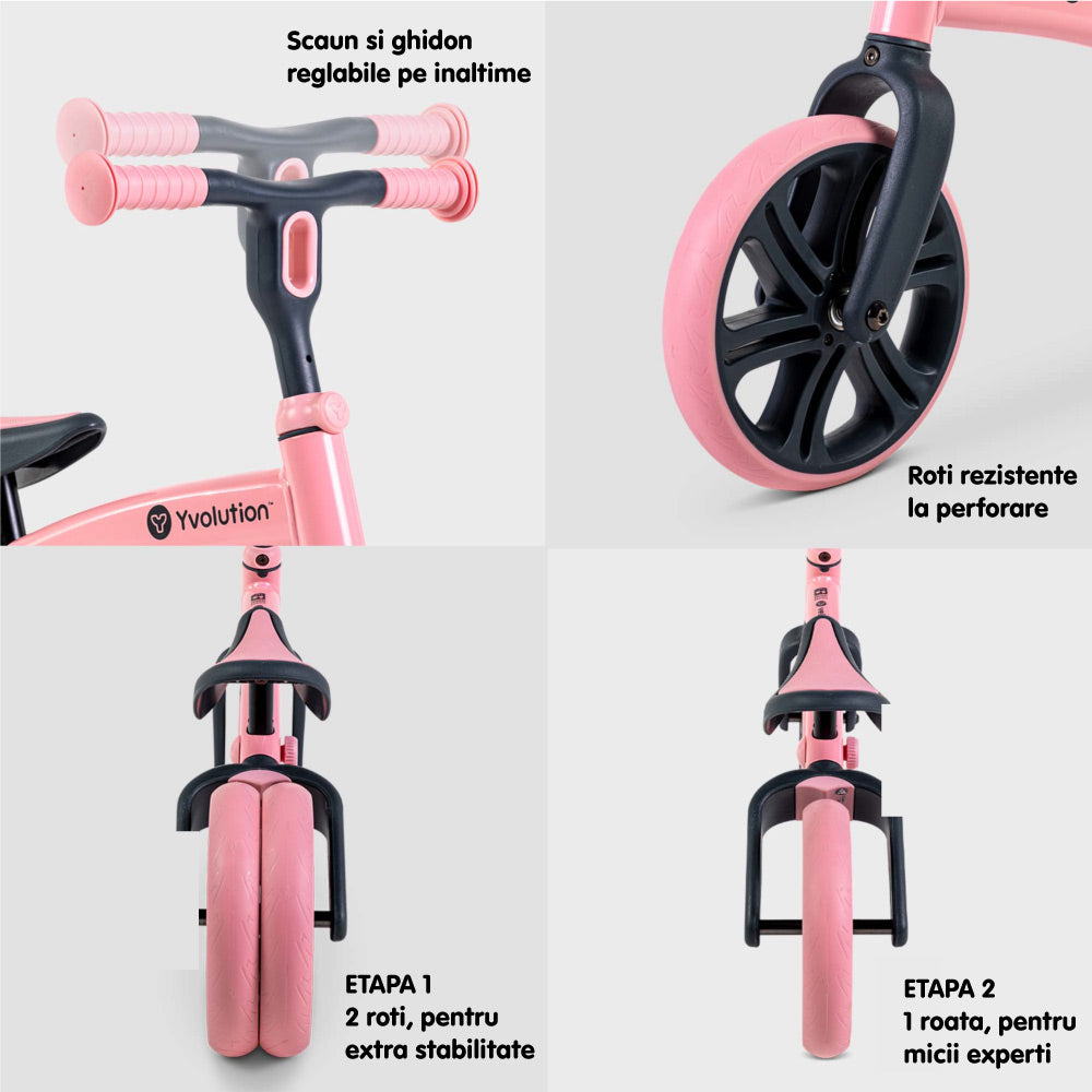Bicicleta echilibru Yvolution Y Velo Junior Pink