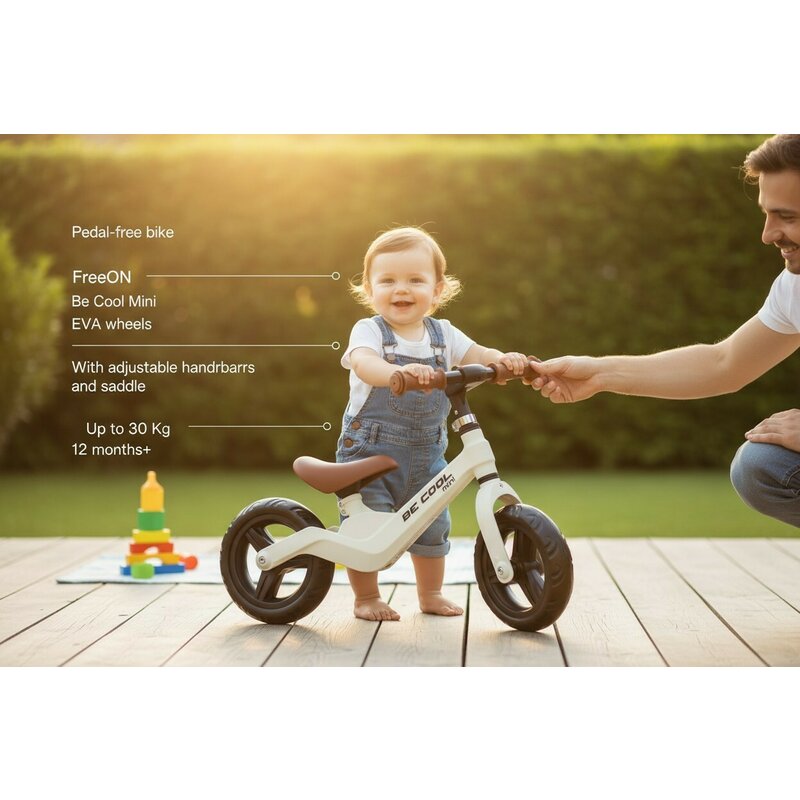 Bicicletă fără pedale FreeON Be Cool Mini, alb – fotografia 10 a produsului