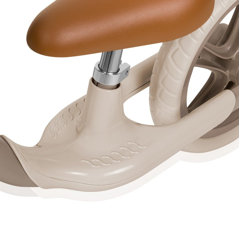 Bicicleta fara pedale, Lionelo, Alex Plus, Usoara, Cu ghidon si sa reglabile, Include cos depozitare si sonerie, Din otel, Cu roti din spuma EVA, 12 inch, Beige Sand