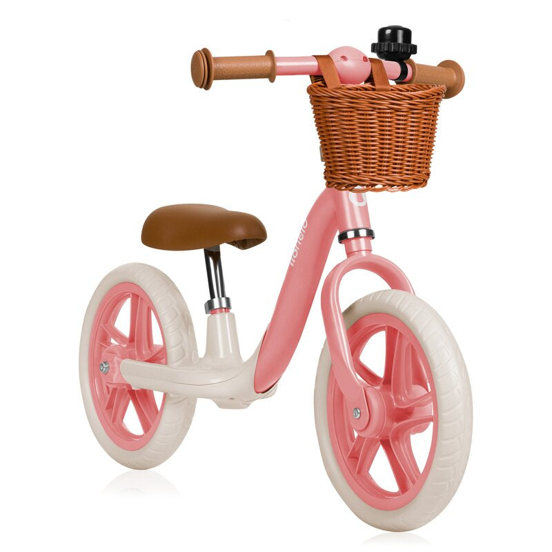 Bicicleta fara pedale Lionelo Alex Plus Roz – bicicleta din unghi oblic