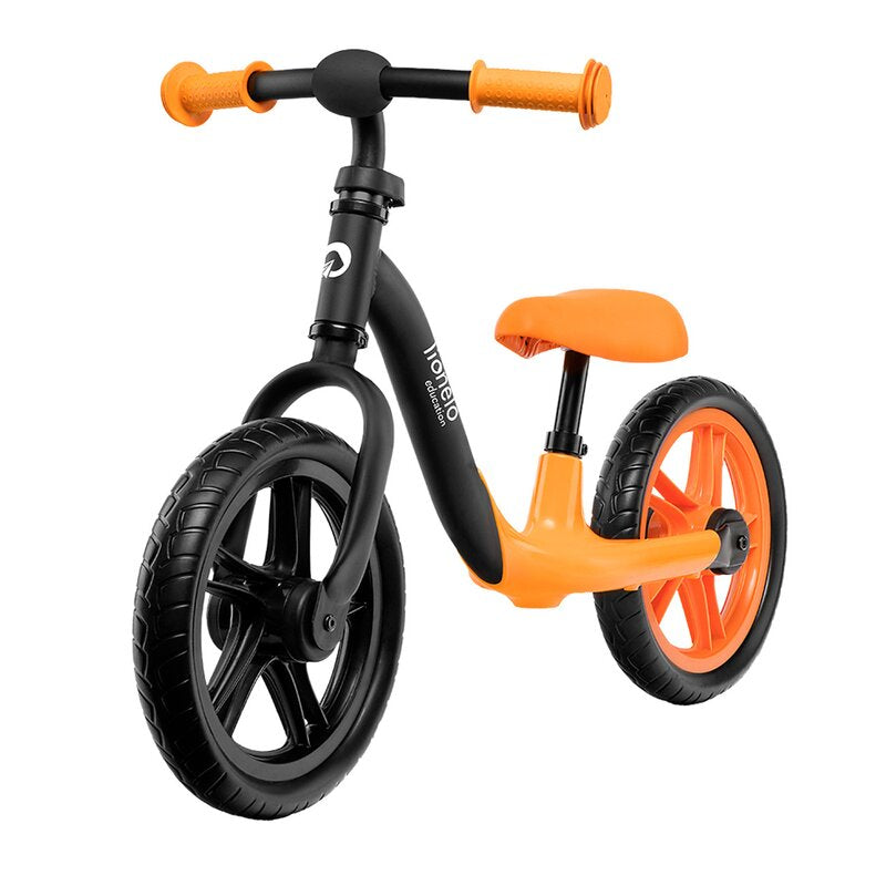 Bicicleta fara pedale, Lionelo, Alex, Usoara, Cu ghidon si sa reglabile, Greutate 3.3 Kg, Cu roti din spuma EVA, 12 inch, Orange