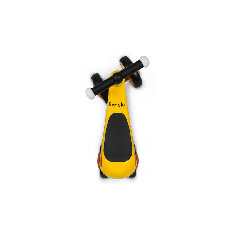 Bicicleta fara pedale, Lionelo, Sammy, Cu 4 roti, Din spuma EVA, Stabila, Manere moi, antiderapante, 12- 36 luni, Greutate maxima suportata 25 kg, Certificata EN 71-1:2014, EN 71-2:2011, EN 71-3:2019, Galben