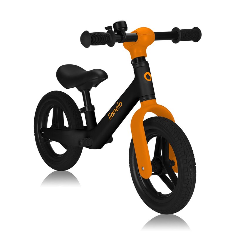 Bicicleta fara pedale, Lionelo, Toni, Cu ghidon si sa reglabile, Ultra usoara, 2.8 Kg, 18 luni+, Sustine 30 kg, Conform cu standardul EN71-1/2/3, Certificata TUV SUD, Portocaliu