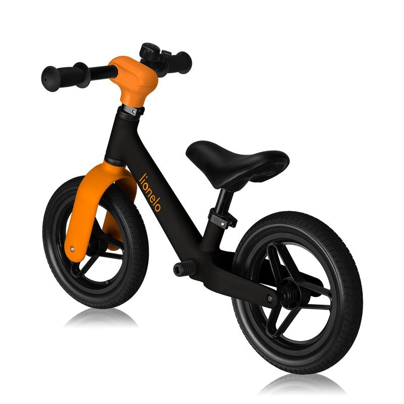 Bicicleta fara pedale, Lionelo, Toni, Cu ghidon si sa reglabile, Ultra usoara, 2.8 Kg, 18 luni+, Sustine 30 kg, Conform cu standardul EN71-1/2/3, Certificata TUV SUD, Portocaliu