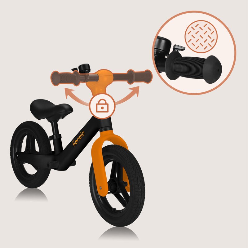Bicicleta fara pedale Lionelo Toni, Black Orange – imagine produs 27