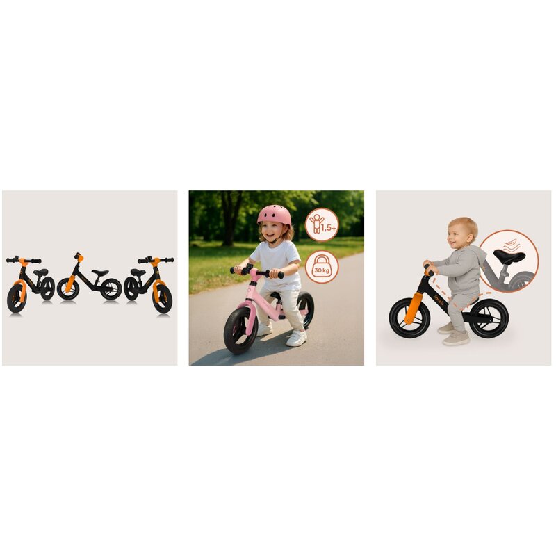 Bicicleta fara pedale Lionelo Toni, Black Orange – imagine produs 31