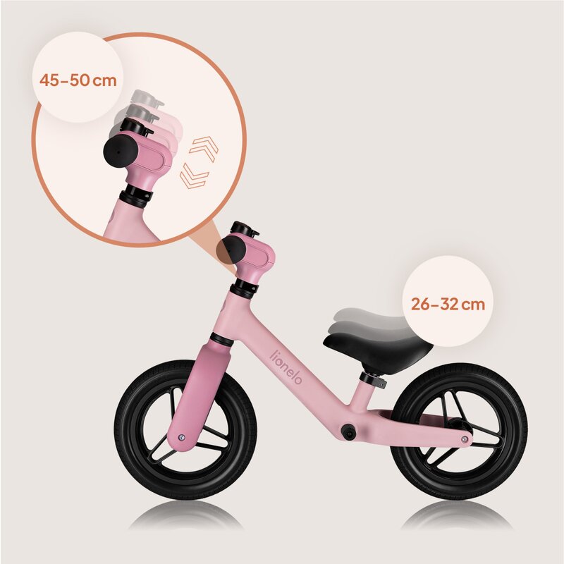 Bicicleta fara pedale Lionelo Toni, Pink Rose – imagine produs 25