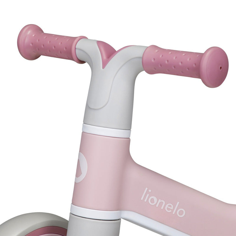 Bicicleta fara pedale, Lionelo, Villy, Cu 4 roti, Din spuma EVA si TPR, Stabila, Manere moi, antiderapante, 12- 36 luni, Sustine pana la 30 kg, Certificata EN 71-1:2014, EN 71-2:2011, EN 71-3:2019, Roz