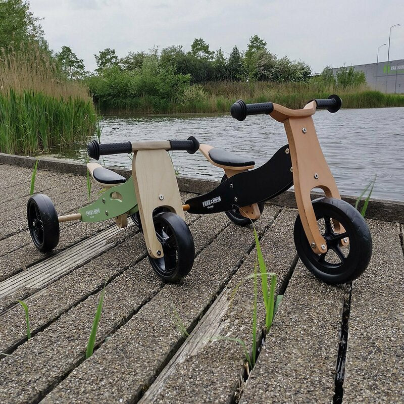 Tricicleta din lemn 2 in 1 Free2Move, cu functie de bicicleta de echilibru