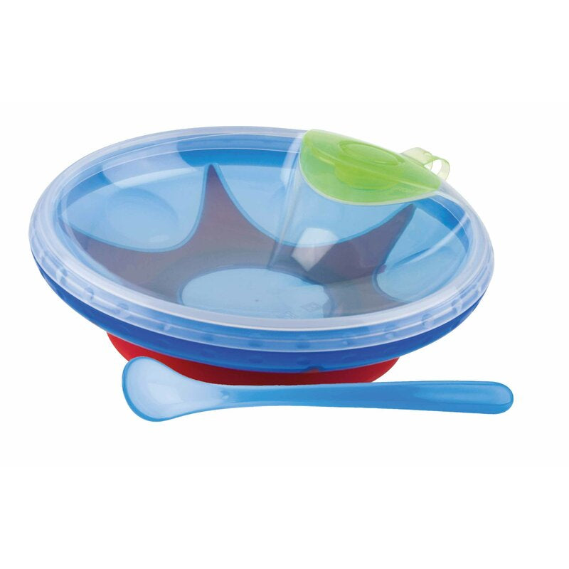 Bol cu ventuza, rezervor si lingurita Nuby 400 ml pentru mentinerea caldurii